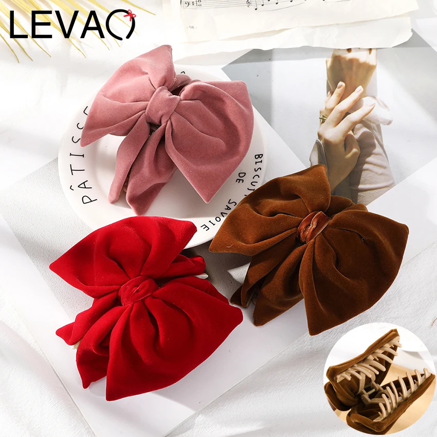 

Flocking Bow Large Acrylic Hair Clip Fashion Horsetail Claw Clip Shark Clip Headband Hairpin Barrette Hair Accessories For Women