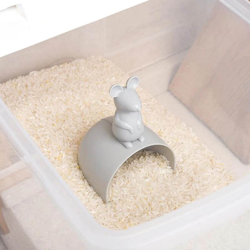 

Пластиковая мерная чашка для риса, милая мультяшная ложка для риса, чашка для риса в форме мыши, домашняя кухонная утварь