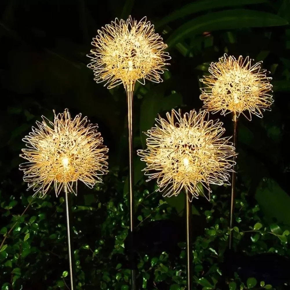 

Solar Powered Outdoor Grass Dandelion Fireworks Lamp Waterproof Garden Pathway Patio Yard Landscape Holiday Light