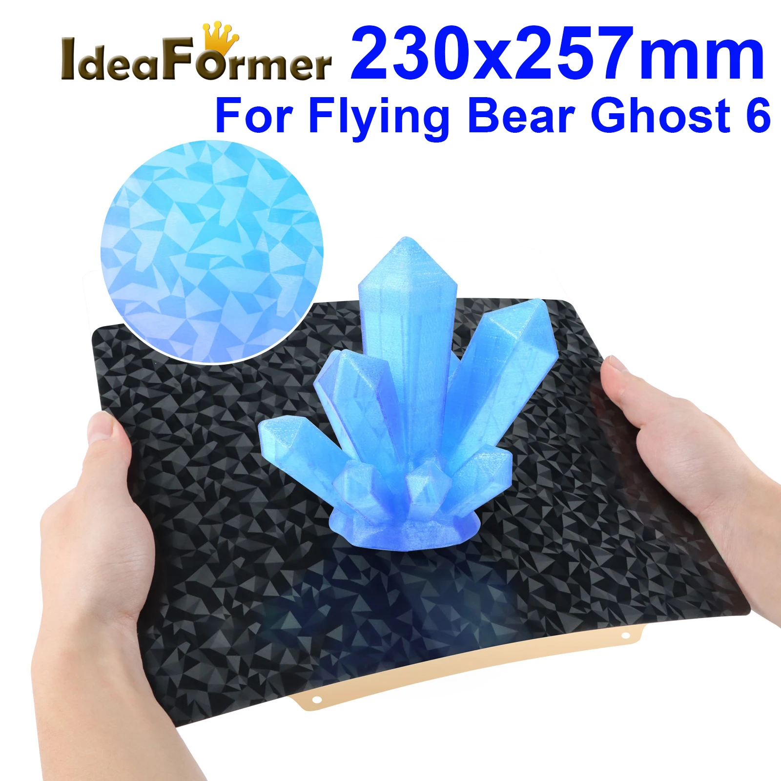 

Double Side Smooth PEO+Coated PEI Plate 230X257MM Spring Steel Sheet PEI Magnetic Build Plate Heated Bed For Flying Bear Ghost 6