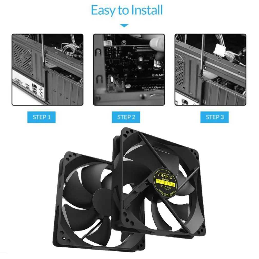 Стандартный бесшумный мини-вентилятор для майнинга 2800 об/мин 4 контакта 12 куб. М