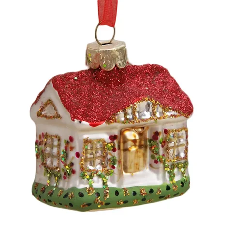 Рождественский домик, подвесные украшения на елку, дверь, окно, украшения для дома, новый год, Рождество, стекло, Рождественская сцена, фестиваль C7S7