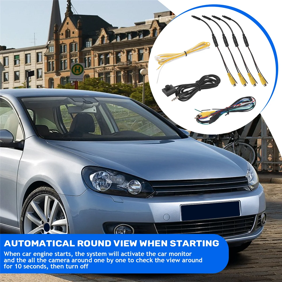 Камера для парковки автомобиля с панорамным обзором 4 направления 360 градусов