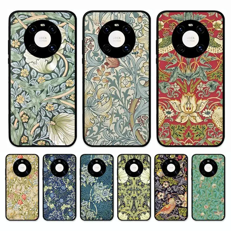 

William Morris Strawberry Thief Design Phone Case for Huawei Mate 20 10 9 40 30 lite pro X Nova 2 3i 7se