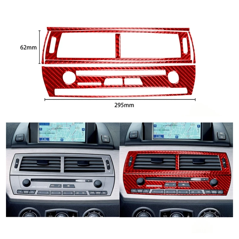 

For BMW Z4 E85 2003 2004 2005-2008 Carbon Fiber Stickers Center Air Outlet Vent Frame Radio Panel Trim interior Car Accessories