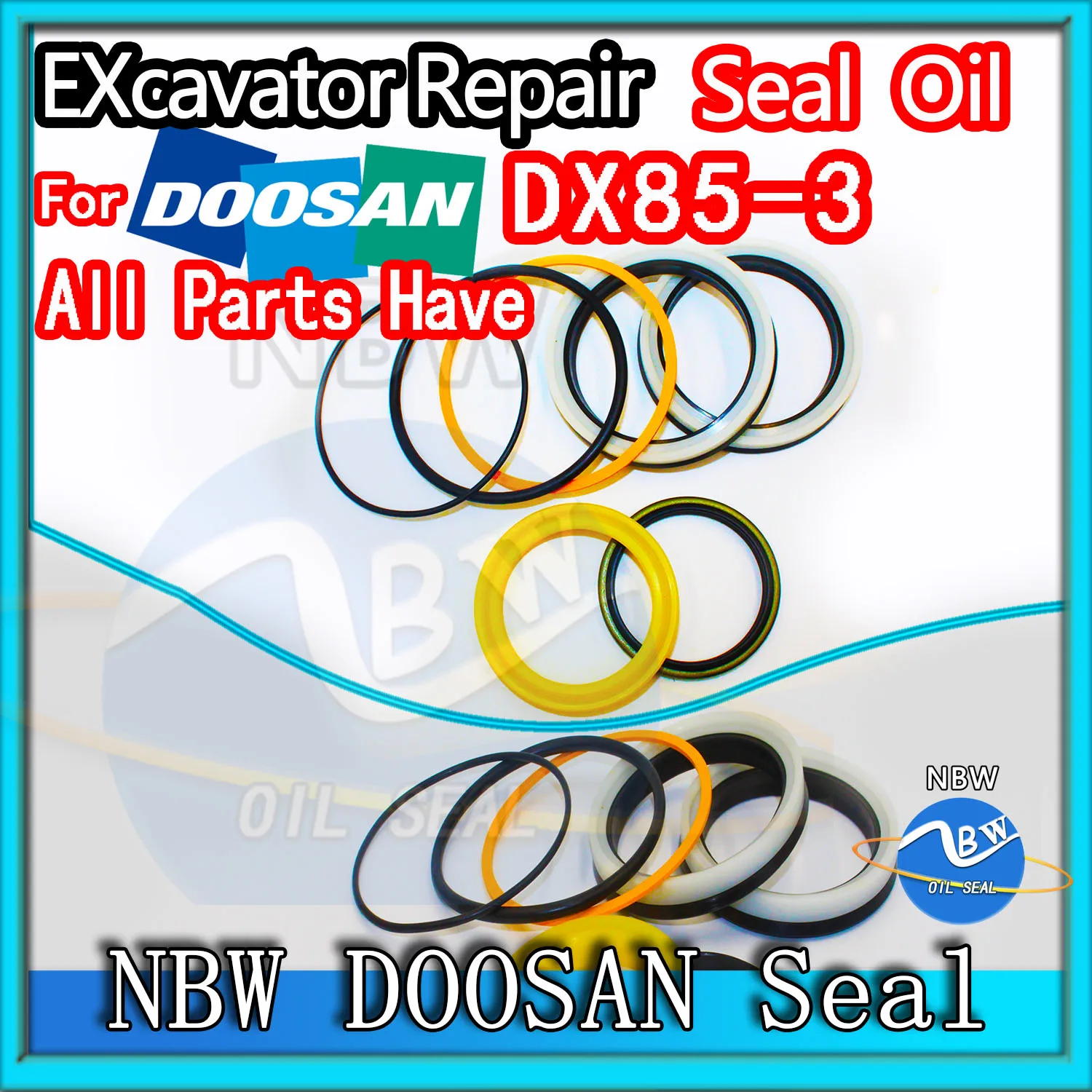 

For Doosan DX85-3 Excavator Oil Seal Kit High Quality Repair DX85 3 Rebuild Parts MOTOR Piston Rod Shaft Replacement Dust Blade