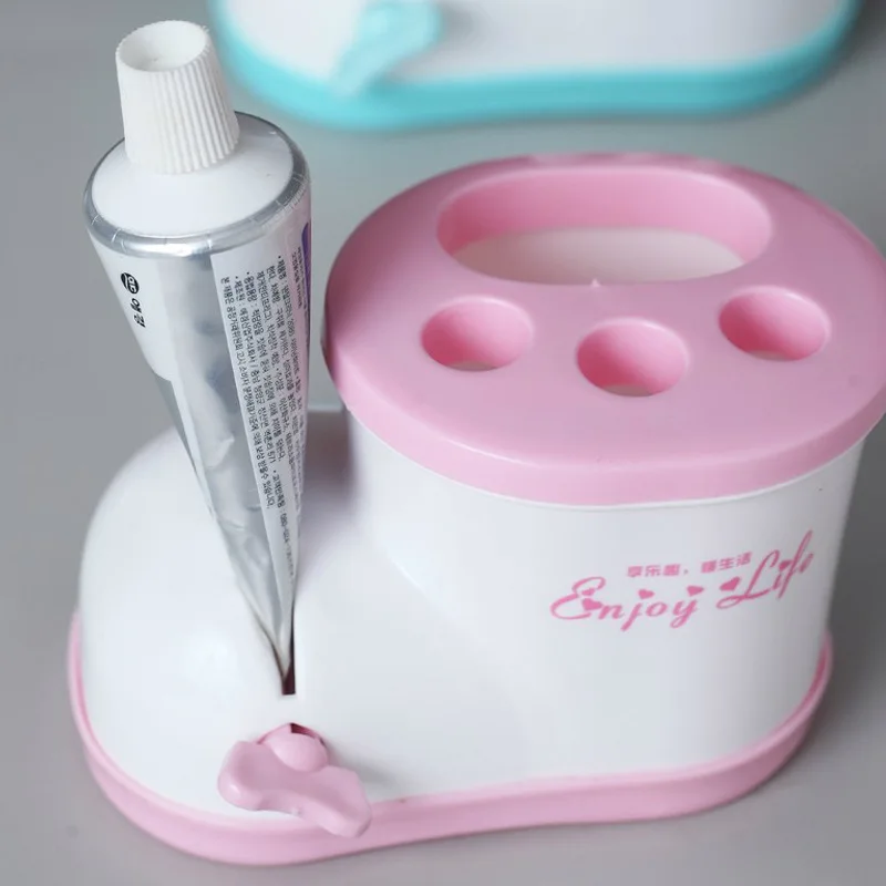 

Cute Boots Toothpaste Dispenser with Toothbrush Holder Bathroom Organizer Storage Box Tooth Brush Holder Rack Bathroom Gadgets