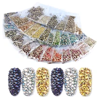 ss4 ss20 mix size nail stone crystal gold flatback rhinestones diy glitter stones for 3d nail art accessories decorations