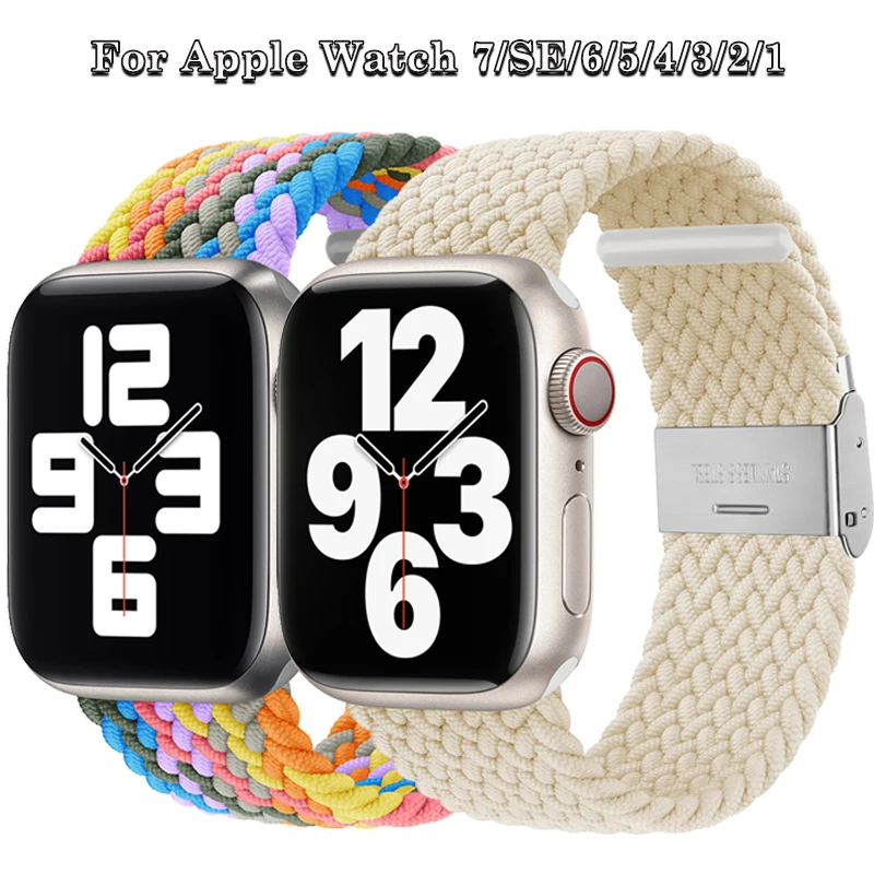 

Nylon Solo Loop Strap for Apple Watch Band 45mm 41mm 38mm 40mm 42mm 44mm Correa Breath Sport Bracelet Iwatch Series 7 Se 6 5 4 3