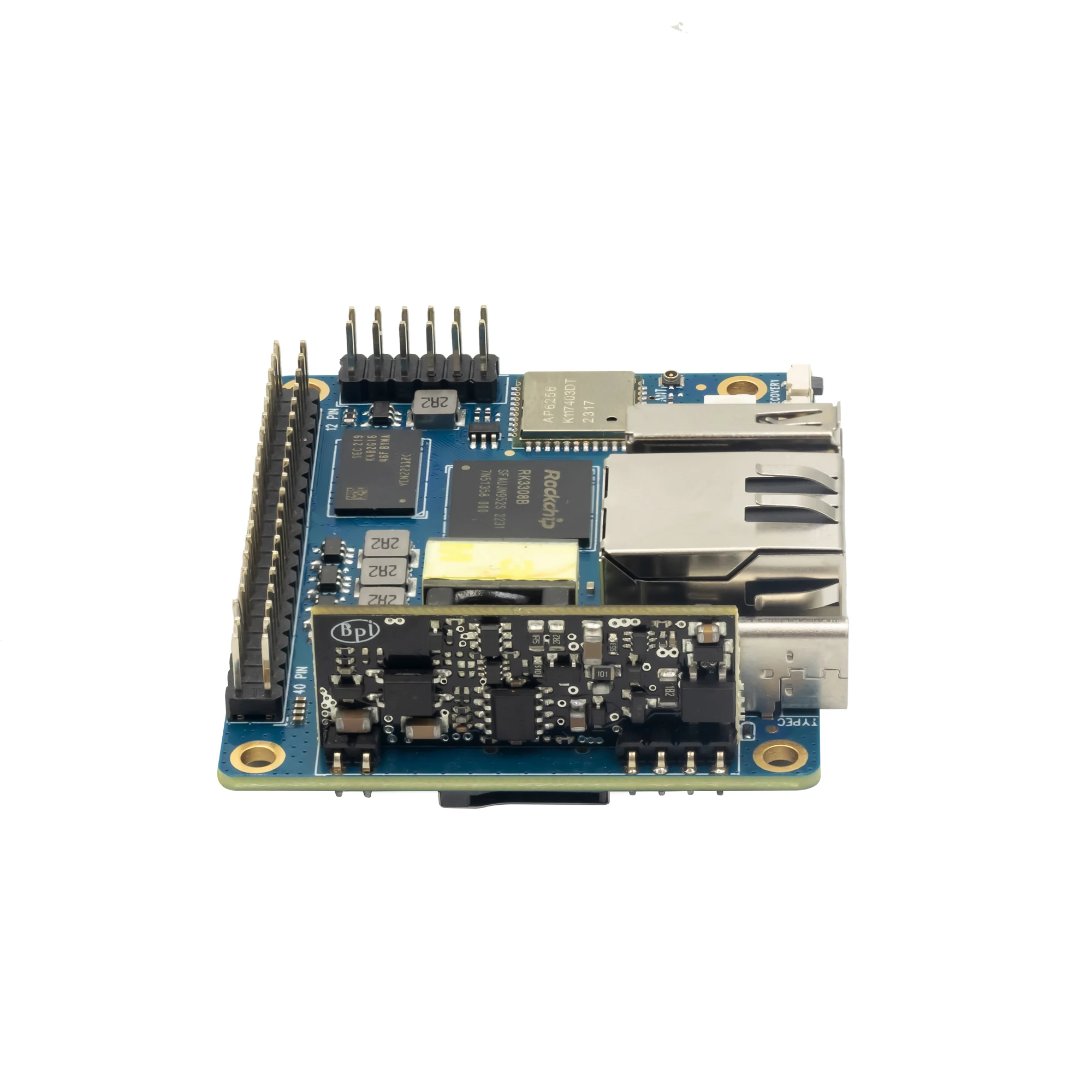 Banana Pi BPI-P2 PRO Rockchip RK3308 64 бит четырехъядерный кронштейн Cortex-A35 с модулем POE 512M DDR3 8G eMMC