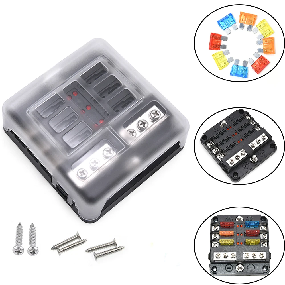 

Универсальный блок предохранителей 12 способов 6 способов блока предохранителей 12 в 32 в блок предохранителей с пластиковой крышкой для авто...