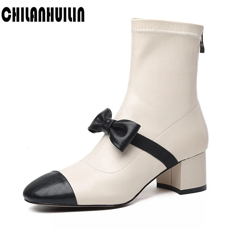 

Женские ботильоны из микрофибры, с квадратным носком, на высоком каблуке