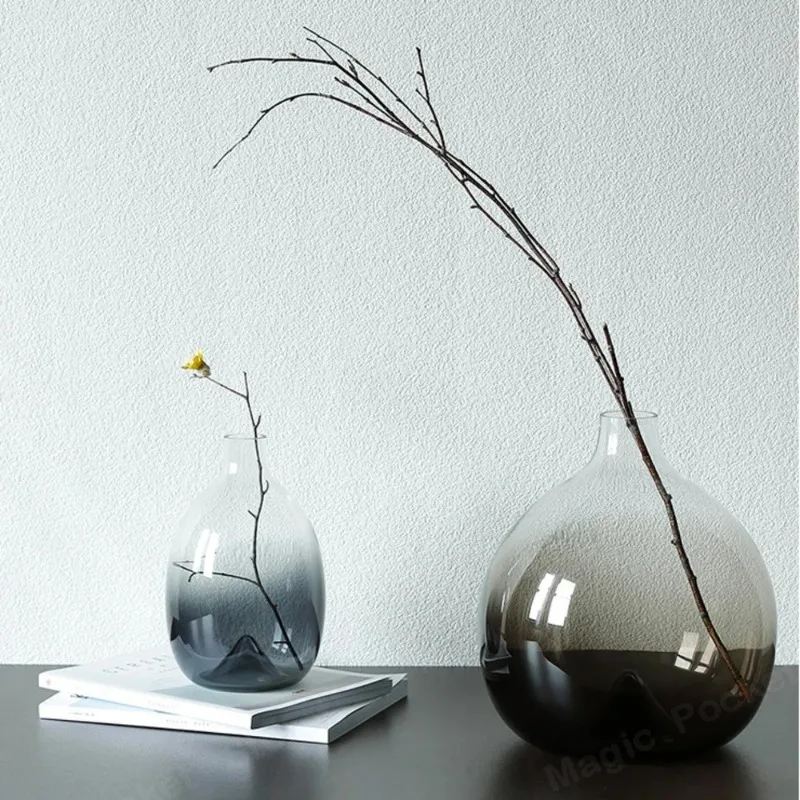 Новая ручная выдувная большая стеклянная ваза для живота оттенок стекла