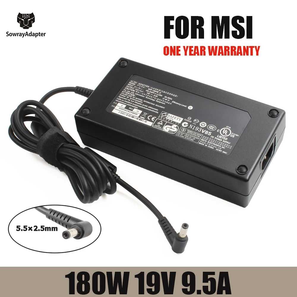 Адаптер питания переменного тока 19 в 180 а Вт для MSI GT783S GX60 MS-16FK GX60S GX70 Destroyer WT60 MS-16F4 B