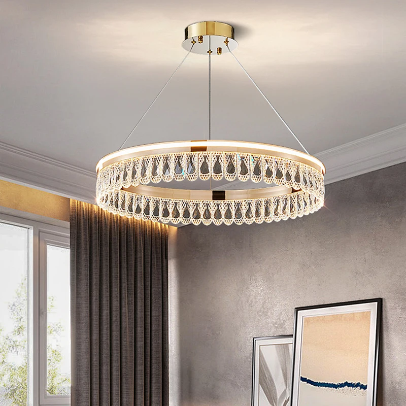

Post-Modern Crystal Chandelier LED Luxurious Living Room Lamp Family Atmosphere Dining Room Bedroom Study Kitchen Chandelier