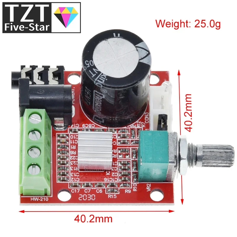 TZT 12 В Mini Hi-Fi PAM8610 аудио стерео усилитель плата 2X10 Вт двухканальный класс D самая
