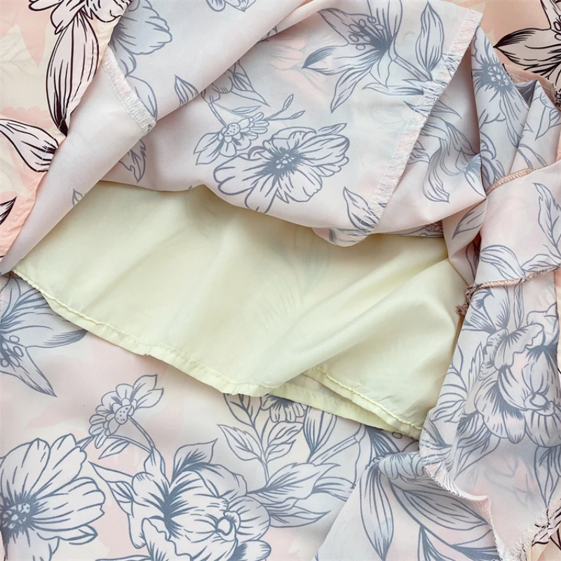 Женское платье-комбинация с рукавами элегантное платье чернильным принтом