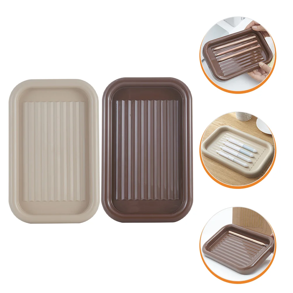 

2pcs Replacement Practical Multipurpose Storage Tray Butler Serving Tray Tabletop Storage Tray Cosmetics Storage Plate