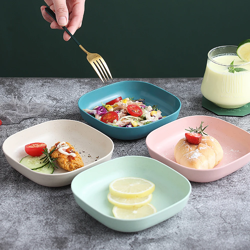 

Тарелка из пшеничной соломы, портативные многоразовые Экологически чистые небьющиеся обеденные тарелки, тарелка для ресторана, местное бл...