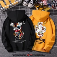 new mens spring and autumn round neck sweater hoodie chinese element print sweater loose womens plus size pullover unisex