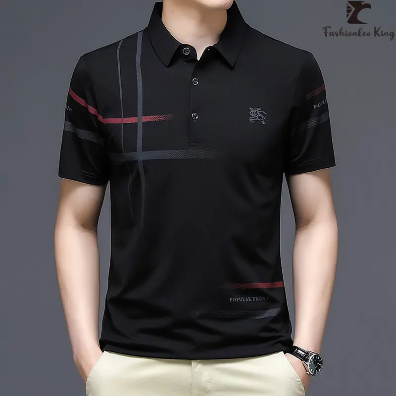 

Летняя мужская деловая Повседневная рубашка-поло, новая мужская футболка-поло с коротким рукавом