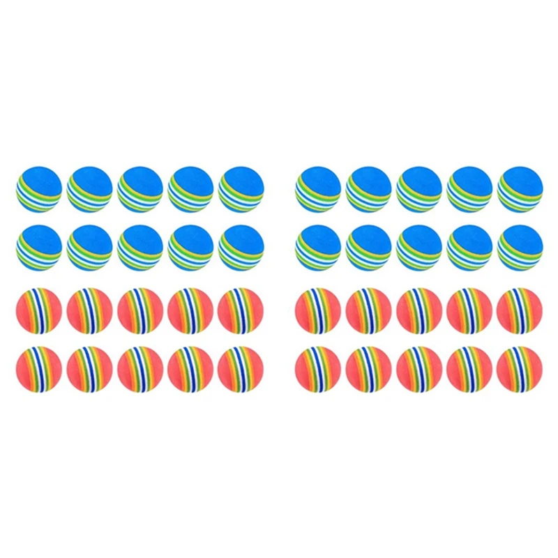 

40 Pcs Golf Ballssoft Foam Garden Golf Balls Practice Golf Balls Sponge Rainbow Golf Balls For Indoor Outdoor