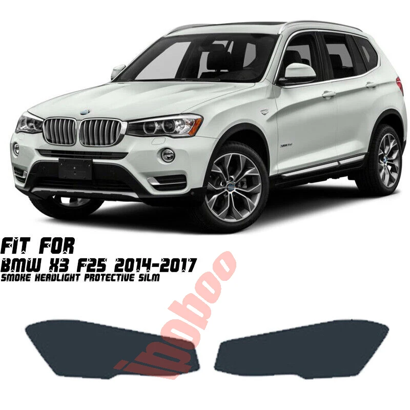 

Car LH+RH Smoke TPU Headlights Protective Precut Film Sticker Cover Trim For BMW X3 F25 2014-2017