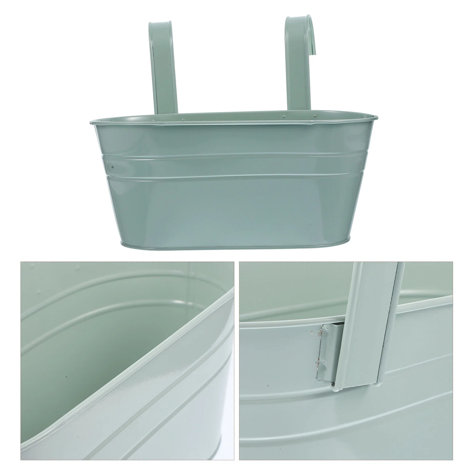 

2 Pcs Iron Flower Buckets Hanging Pots Indoor Planters Metal Vintage Garden Plants