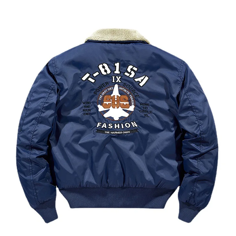 Winter Ma1 Pilot Jacket Cotton Men's Air Force Warm Baseball Uniform Thickened Loose Heavy Industry Embroidered Jacket Clothing