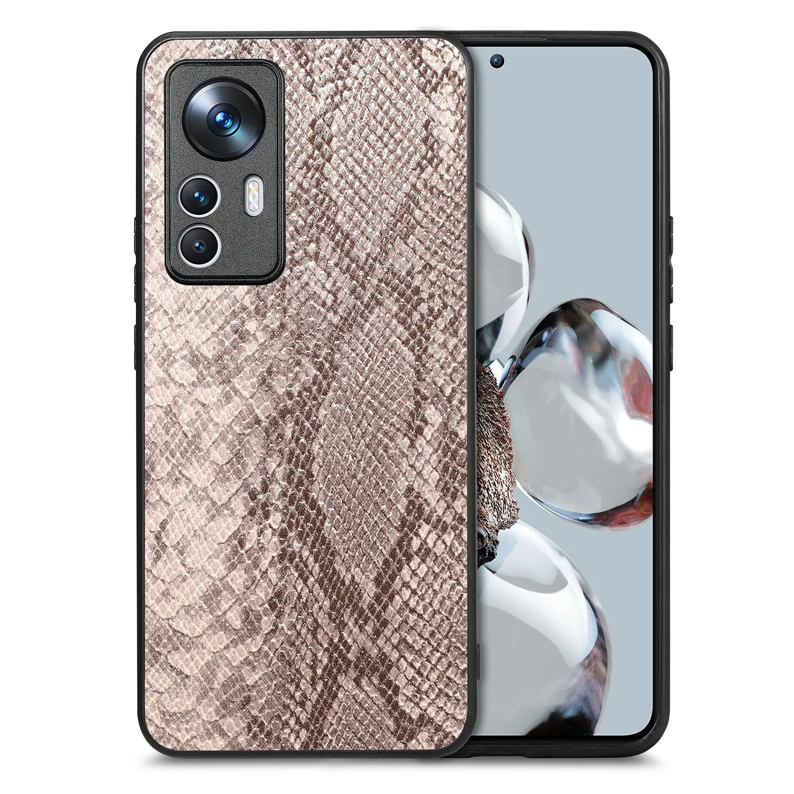 

Python Pattern Pu Leather Phone Case For Xiaomi Mi 11i 12T 12 12X 11T Redmi Note 11 10 Pro 11S 10S Poco F3 TPU Bumper Back Cover