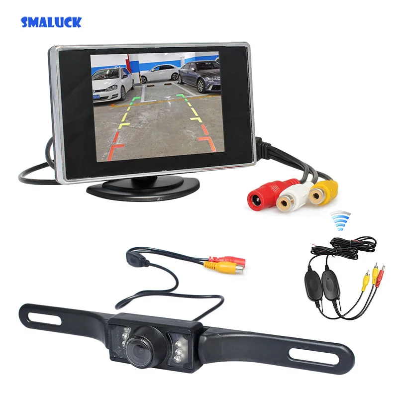 SMALUCK Беспроводной 3 5-дюймовый TFT ЖК-монитор для автомобиля комплект заднего вида