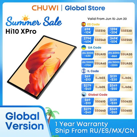 Планшет Chuwi Hi10 X, 10.1", 4/128ГБ, Wi-Fi+5G, Android