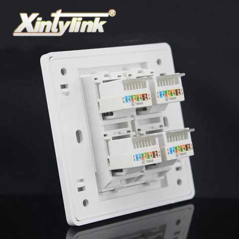 Гнездо rj45 модульный 4 порта cat5e cat6 Keystone белый pc настенная Лицевая панель без инструментов настенная панель 86 мм четыре порта