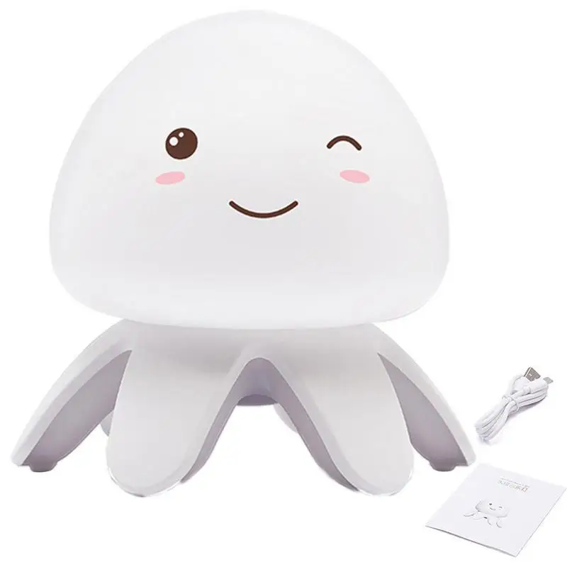 

Jellyfish LED Night Light Soft Silicone Dimmable Night Light USB Rechargeable For Kids Baby Gift Bedside Bedroom Night Lamp