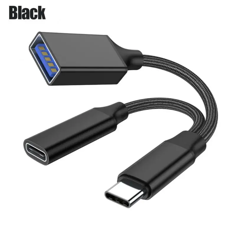 

Portable Type C To Usb Adapter Connector Usb C Otg Cable Otg Data Cable Converter Usb Splitter Adapter For Samsung Xiaomi 2in1
