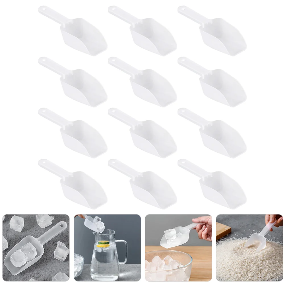 

12 Pcs Spoon Ice Cube Scoop Kitchen Grain Tea Multifunctional Pp Cubes Home