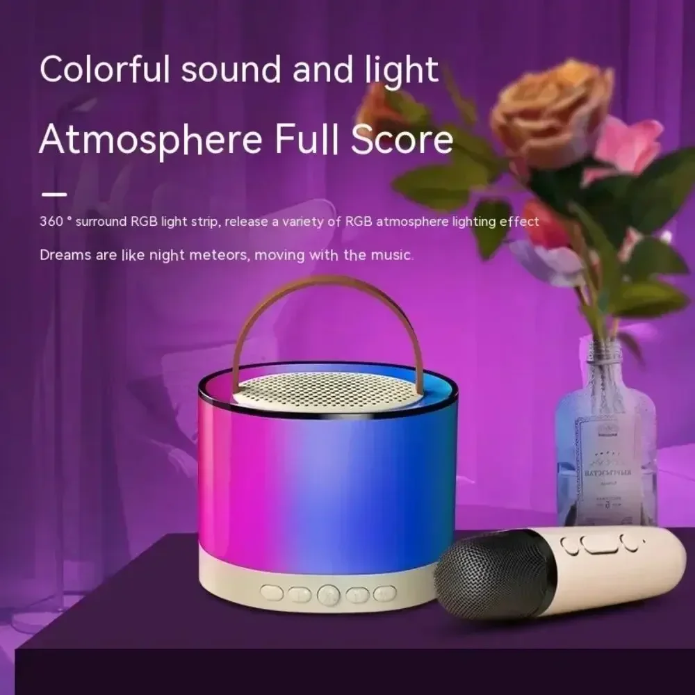 Беспроводная Bluetooth-колонка K52 Портативная Rgb-караоке-машина С Двумя Микрофонами