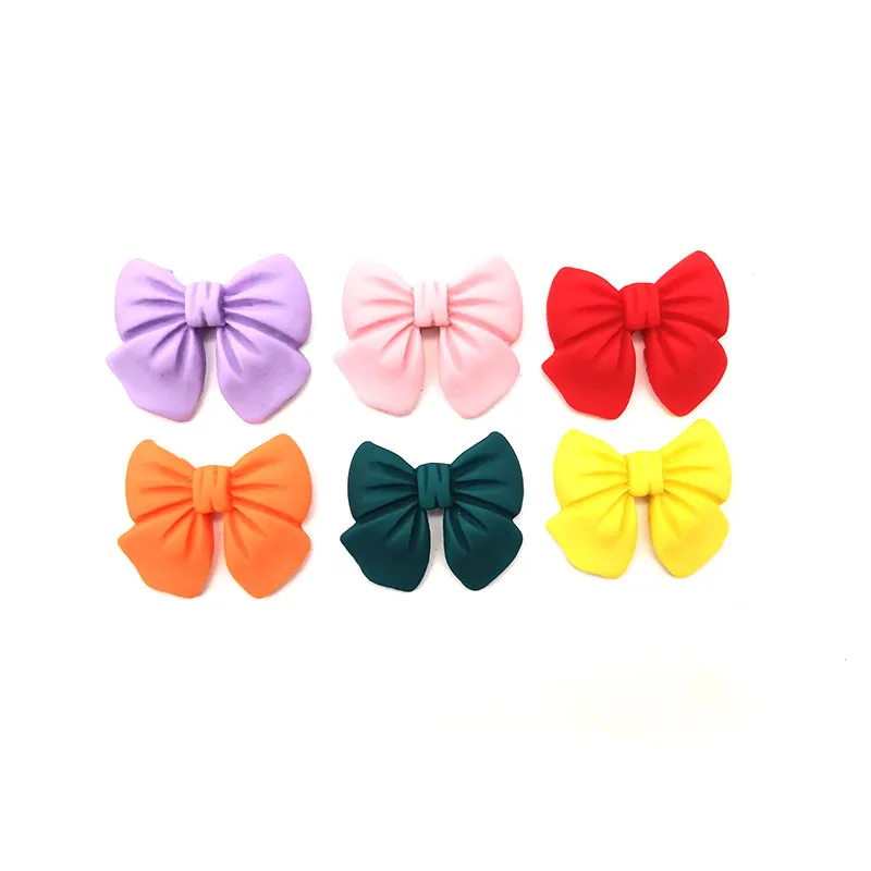 

10Pcs 23x27mm Pink Red Color Resin Bow Tie Back Planar Resin Cabochon Scrapbook Arts Kawaii DIY Embellishments Accessories