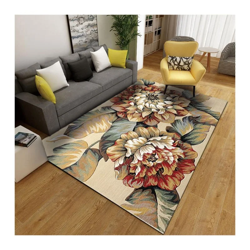 

Popular in Malaysia Livingroom Decorations Home Center Carpet Custom Flower Printed Shaped 3d Rug