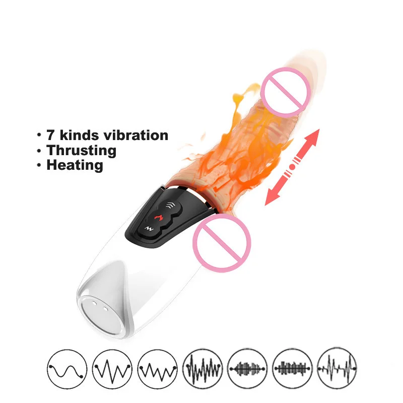 

7 kinds vibration thrusting heating Dildo Massager skin feeling Waterproof Huge Realistic Penis Vibrator Sex Toys For Woman