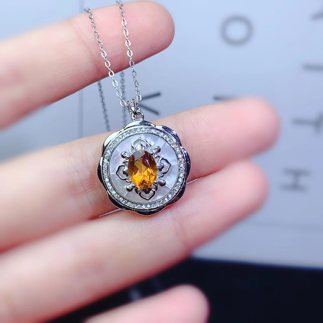 Ожерелье из стерлингового серебра 925 пробы с натуральным топазом специальная