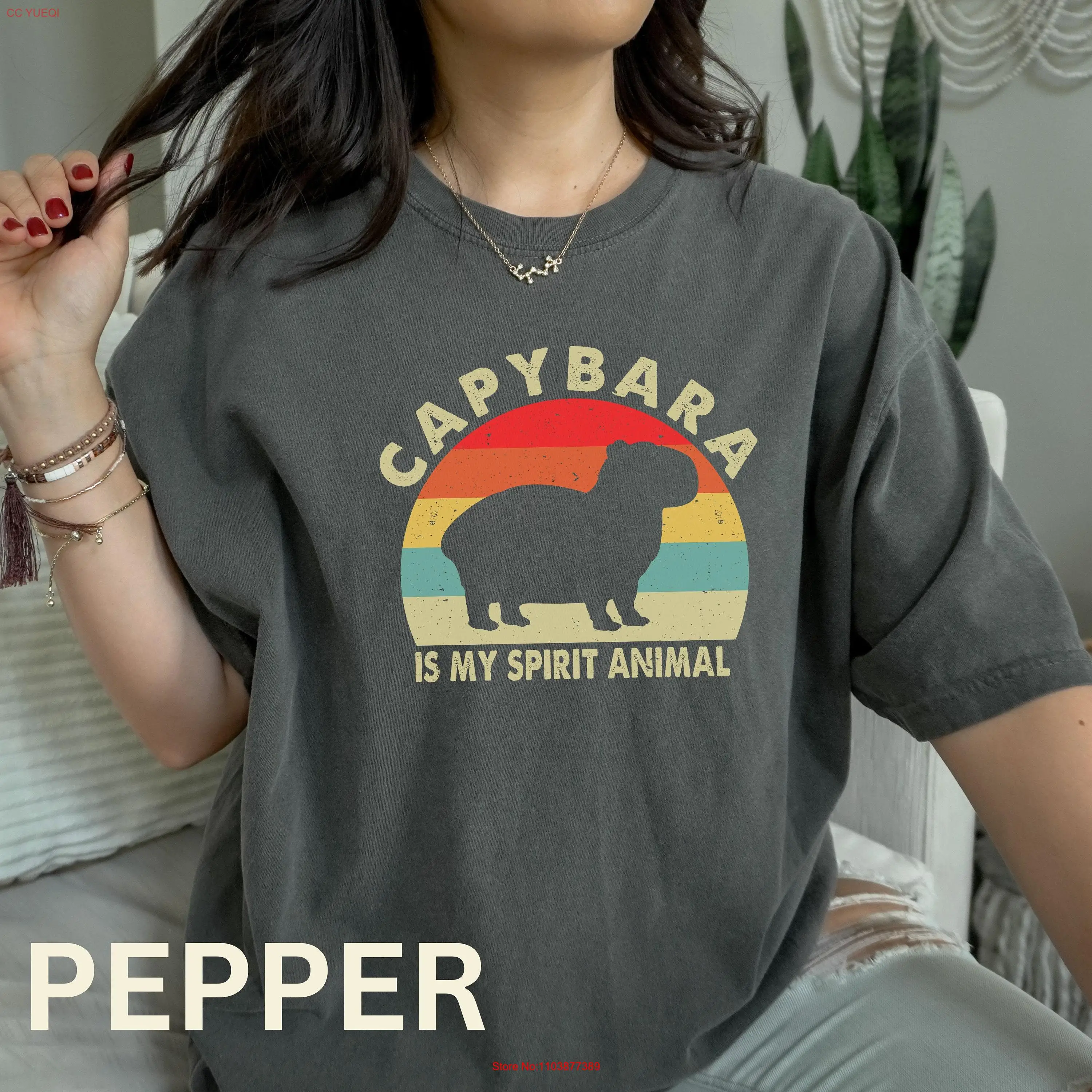 Футболка с капибарой забавные комфортные цвета дух животного для влюбленных