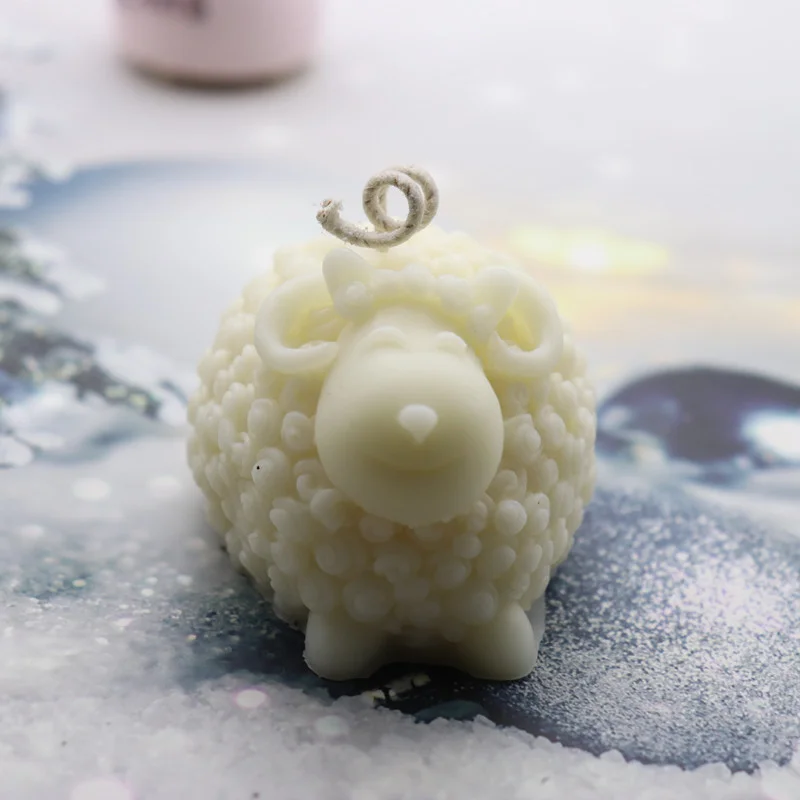 

Funny Sheep Silicone Material Handmade Candle Mold DIY 3D Cute Sheep Mould Candle Making Supplies Mold Home Decoration