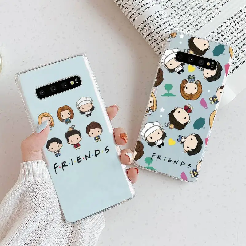 

Friends TV Show Cartoon funny Clip Phone Case Transparent For Samsung Galaxy A S 22 52 20 21 71 10 51 50 12 40 fe ultra plus