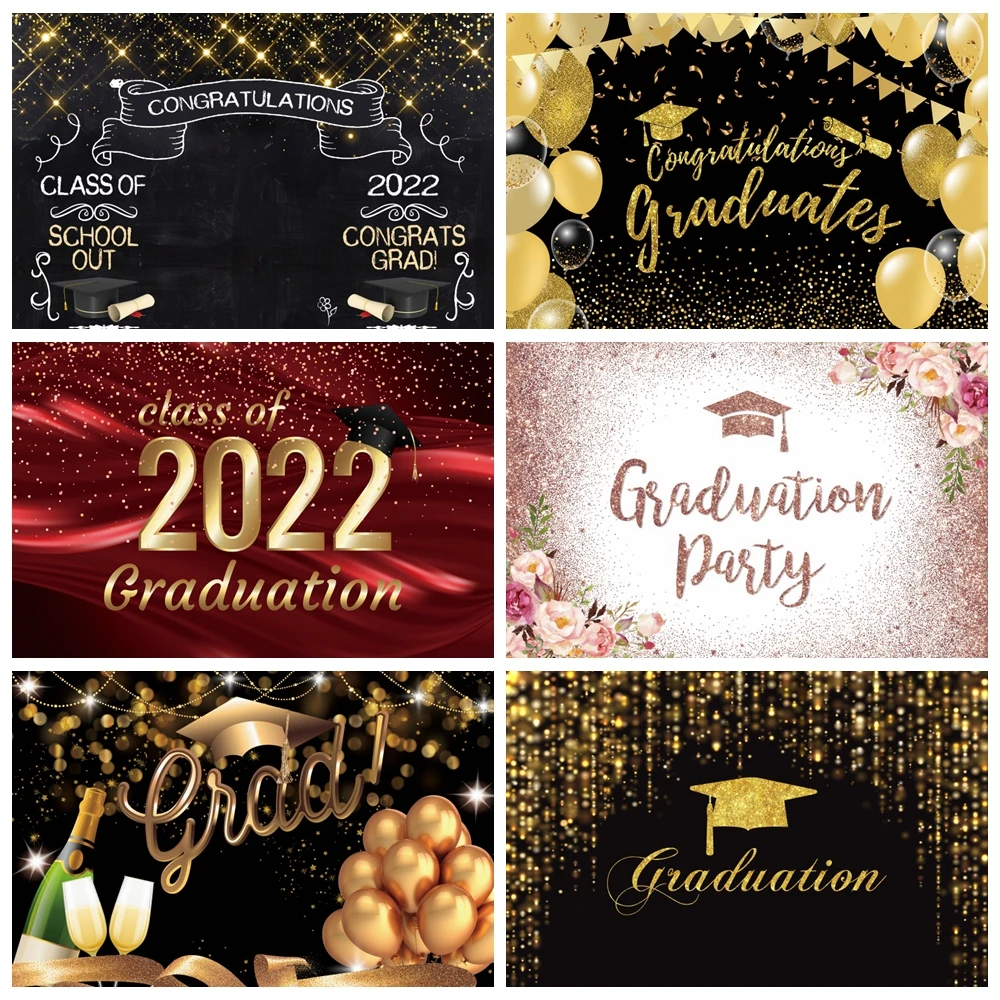 

Yeele Graduation Party Backdrop Class of 2022 Black Golden Glitter Light Bokeh Photography Background Congrats Grad Banner Decor