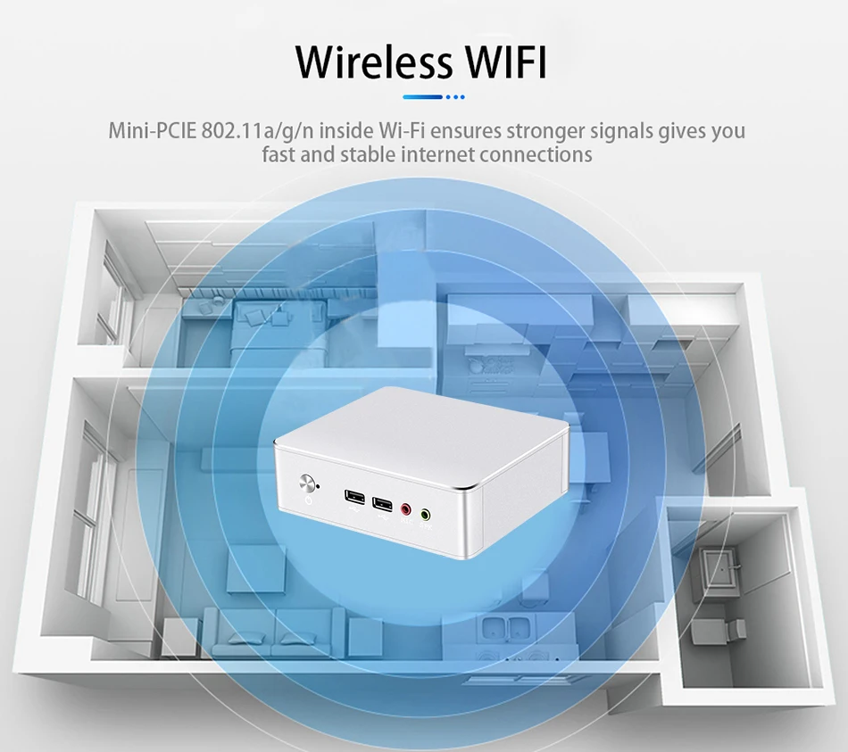 Мини-ПК XCY HTPC Windows 10 pro Linux Wifi Ultra Intel Celeron 3205U настольный компьютер недорогой мини-ПК