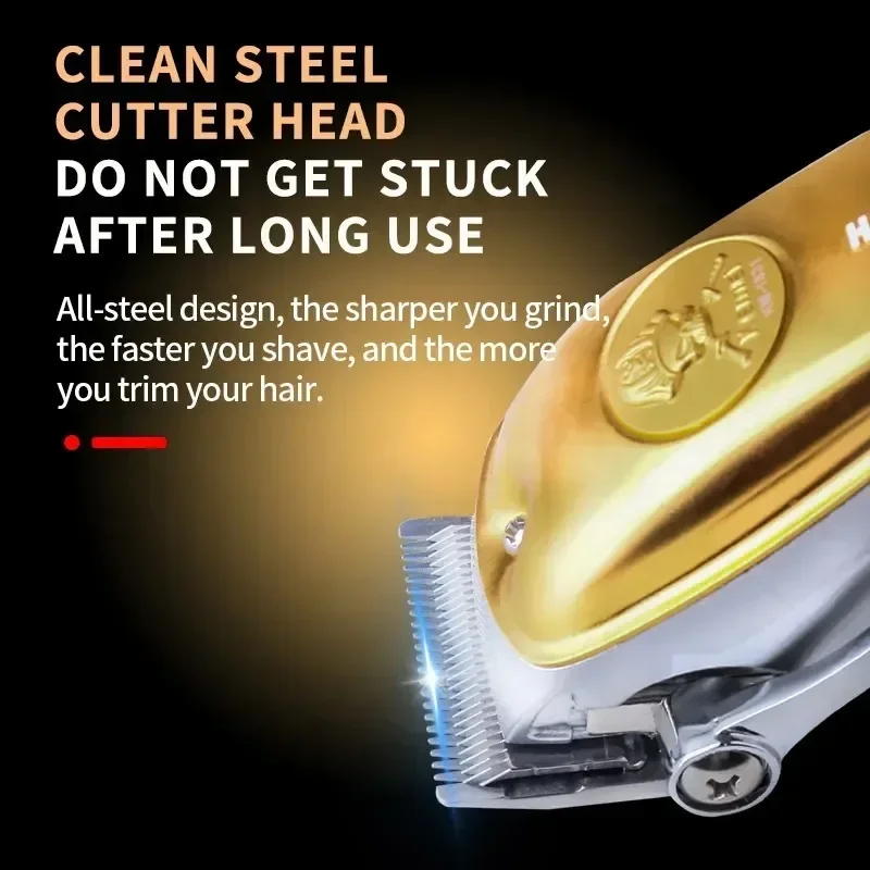 Электрическая машинка для стрижки волос KEMEI зеркальная золотая литиевая батарея