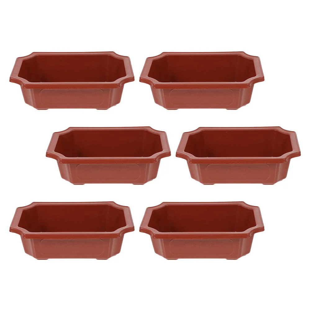 

6 Pcs Pot Gardening Flowerpots Large Outdoor Planters Nursery Succulent Holder Hanging Creative Railing Plastic