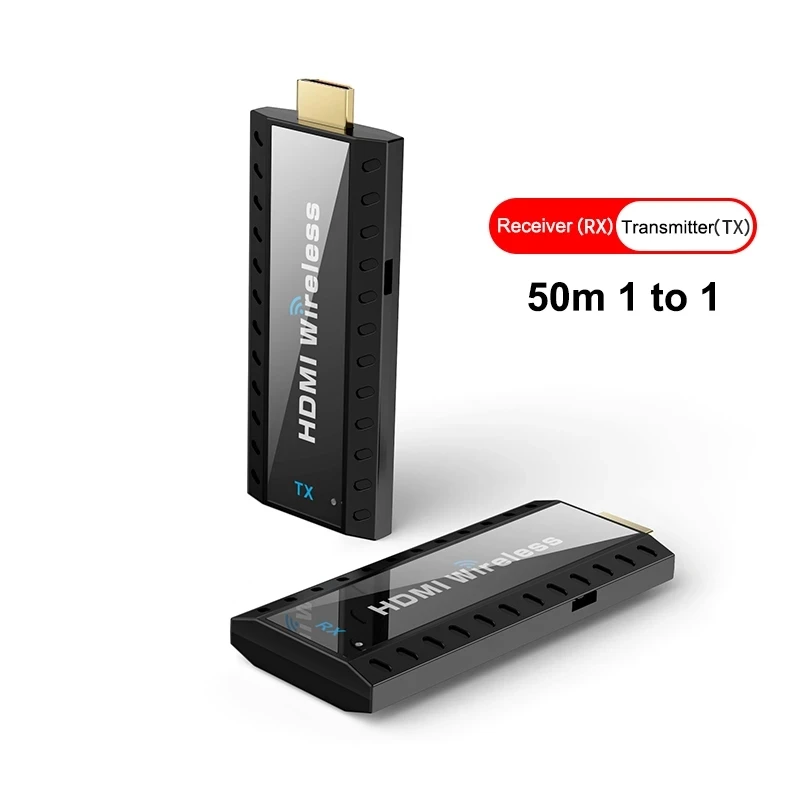 

50m Wireless HDMI Video Transmitter and Receiver Extender Display Adapter Screen Share Switch for PS4 PC To TV Monitor Projector