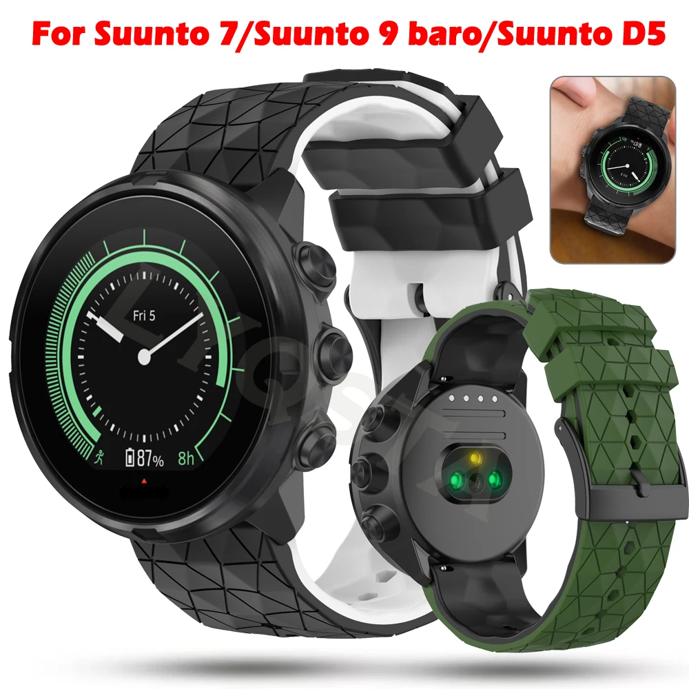 

Ремешок силиконовый 24 мм для Suunto 7 9 Baro, сменный Браслет для спортивных смарт-часов Suunto D5/Spartan, аксессуары для наручных часов